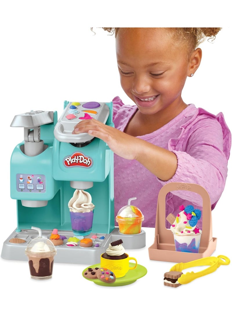 Play-Doh Kitchen Creations Super Colorful Cafe Playset with 20 Accessories and 8 Modeling Compound Cans, Play Food Coffee Toy for Kids 3 Years and Up, Non-Toxic - Image 1